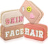 Sanwuta 4 Pcs Chenille Bag Preppy Patch Makeup Bag Cosmetic Bag Chenille Letters Toiletry Bag PU Leather Waterproof Portable Pouch Travel Organize...