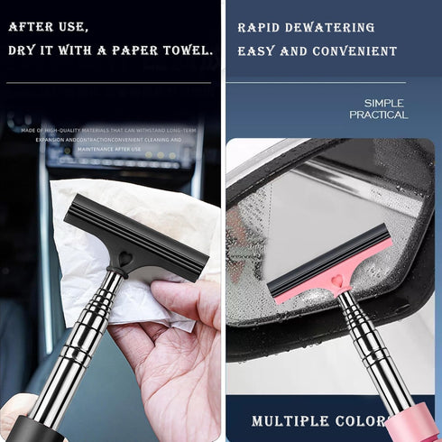 3 PCS Side Mirror Squeegee,Car Mirror Squeegee,Retractable Car Rearview Mirror Wiper,Portable Car Cleaning Tool for Rainy Foggy Weather,Universal ...