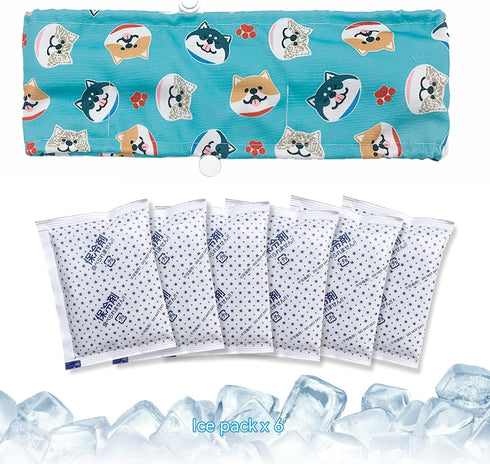 KUDES Dog Cooling Bandana Collar with Recyclable Ice Packs, Pet Dog Adjustable Ice Chill Out Collar Scarf Neck Cooler Wrap for Cat Small Medium La...