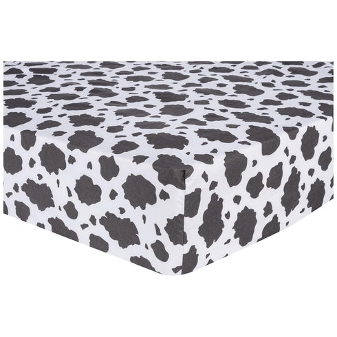 Sammy & Lou Cottage Cow 2-Pack Microfiber Fitted Crib Sheet Set, Fits Standard Crib Mattress 28 in x 52 in; Fully Elasticized,...