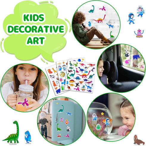 Reusable Sticker Book for Kids, 3 Sets Themed Activity Books with Puffy Stickers for Toddlers Boys Girls 3 4 5 Preschool Educational Learning Toys...
