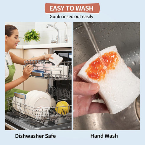 Natural Dish Sponge 12 Pack, Non-Scratch Scrub Sponge, Eco-Friendly Multipurpose Kitchen Cellulose Sponge, Biodegradable Odor-less Dual-Sided Spon...
