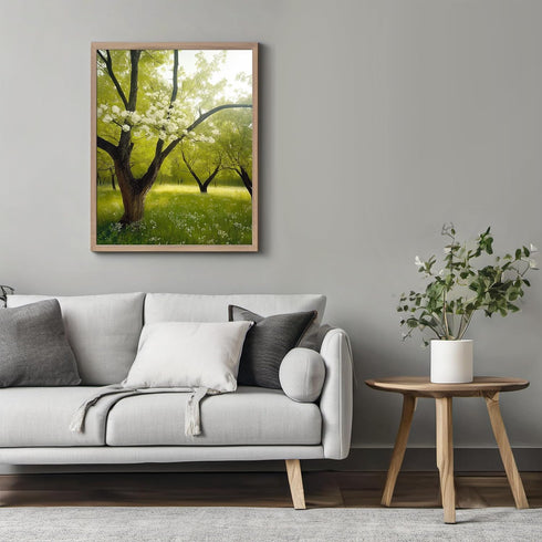Posterizer 1 pcs-orchard tree scene-lush nature art-soft serene poster 3-Collectibles & Fine Art-Landscape & Nature Art-Gift for Art Lovers- unfra...