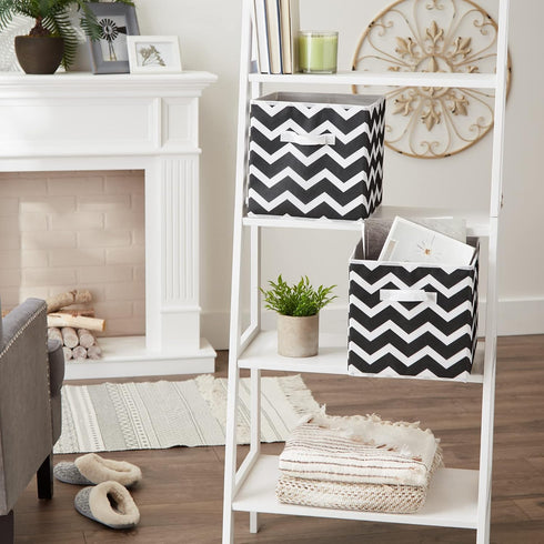 DII Non Woven Polyester Storage Bin, Chevron, Black, Small Set of 2...