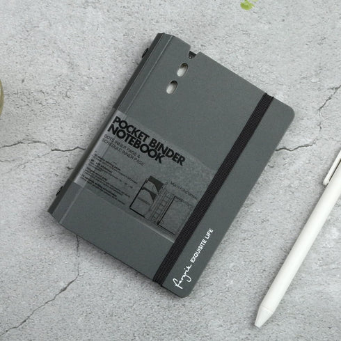 CAGIE A7 Small Binder Notebook with Removable Pages Hardcover Spiral Refillable Notebooks for Note Taking Pocket Notebook with Planning Square Rul...
