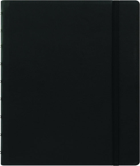 FILOFAX REFILLABLE NOTEBOOK CLASSIC, 9.25" x 7.25" Black - Elegant leather-look cover with moveable pages - Elastic closure, index, pocket and pag...