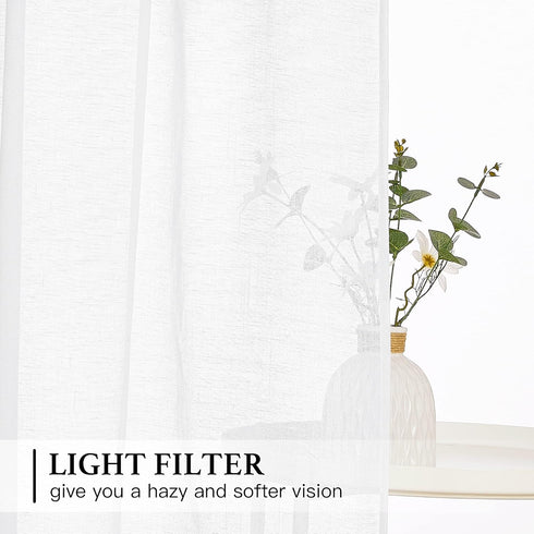 NICETOWN Tie Up Curtain for Small Windows - Pure White Bathroom Linen Curtain Textured Adjustable Roman Shade for Kitchen/Camper RV/Living Room, 4...