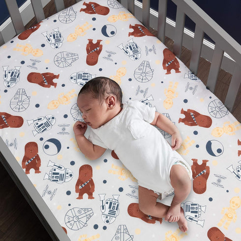 Lambs & Ivy Star Wars Signature Millennium Falcon 100% Cotton Fitted Crib Sheet...