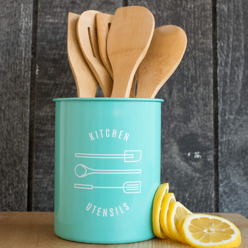Now Designs Powder-Coated Steel Utensil Crock, Turquoise...