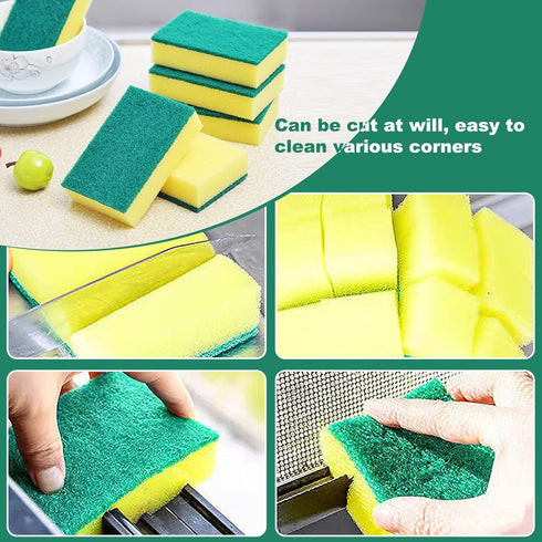 Individually Wrapped Sponges, Kitchen Dishwashing Sponge Bulk, Non Scratch Dishes Scouring Pad Dishcloth, Odor-Free Sponge Wipes for Household Cle...