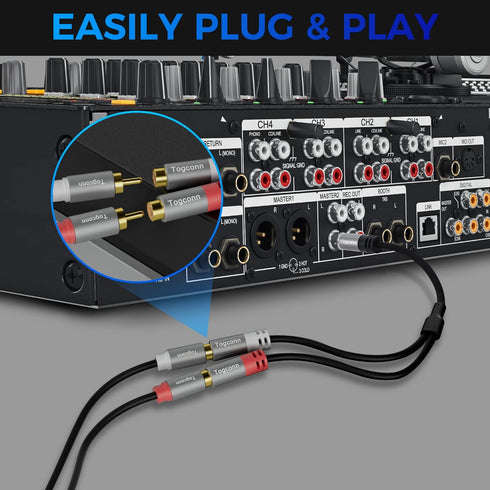 RCA Splitter Y-RCA Cable, 1 RCA Female to 2 RCA Male Audio Speaker Y Adapter, Short RCA Audio Speaker Splitter Cable for Car Audio, Subwoofer, CD ...