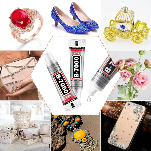 B7000 Glue Clear Adhesive Jewelry Bead B-7000 Glue for Jewelry Rhinestone DIY Cell Phone Repair Clothes Glass Metal Stone Beads Wooden Small Part ...