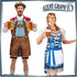 Hillban 2 Pcs Oktoberfest Mardi Gras Apron Couples Cooking Aprons German Party Costume for BBQ Baking Chef Kitchen Gifts (Fresh Style)...