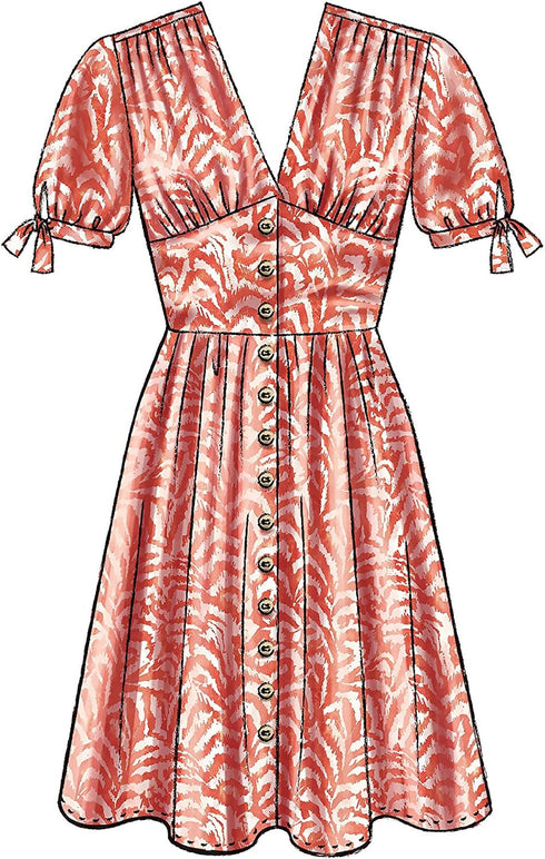 McCall Pattern Company McCall's Women's Sleeveless and Short Sleeve Button Up Dress Sewing Patterns, Sizes 14-22,White...