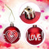 12 Pieces Valentine's Day Hanging Ball Ornaments, Heart Glitter Balls Decorative Supplies for Party, Valentine's Day,Wedding Tree Decorations...