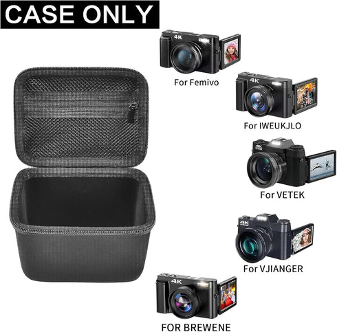 Vlogging Camera Case Compatible with Duluvulu/for TEBNGIHNM/for zheozeig/for Oiadek 4K Digital Cameras for Youtube. Vlog Camera Carrying Storage f...