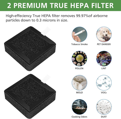 A2 Replacement Filter Compatible with OSIMO A2, H13 True HEPA Filter, High-Efficiency Activated Carbon Filter, 2 Pack...