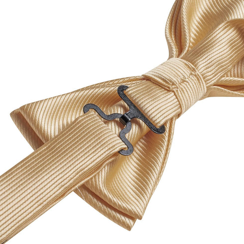 Hi-Tie Silk Pre-Tied Bowtie for Men Woven Bow Ties and Pocket Square Cufflinks Set for Wedding Party Formal...