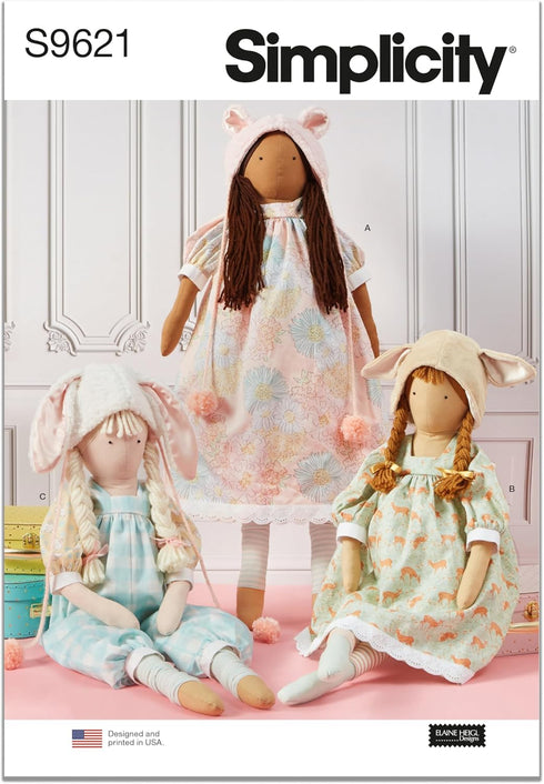 Simplicity Lanky Plush Dolls and Clothes Sewing Pattern Kit by Elaine Heigl Designs, Code S9621, One Size, Multicolor...