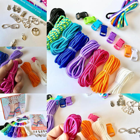 JOiFULi Make Your Own Paracord Friendship Bracelets with Charms Kit - Arts and Crafts Gifts for Girls Ages 8 9 10 11 12 Years Old and Teens...