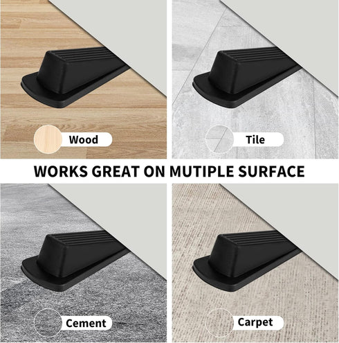 Door Stoppers, 2 Pack Premium Rubber Door Stoppers for Bottom of Door Security Rubber, Door Stopper Wedge for Carpet Heavy Duty Door...