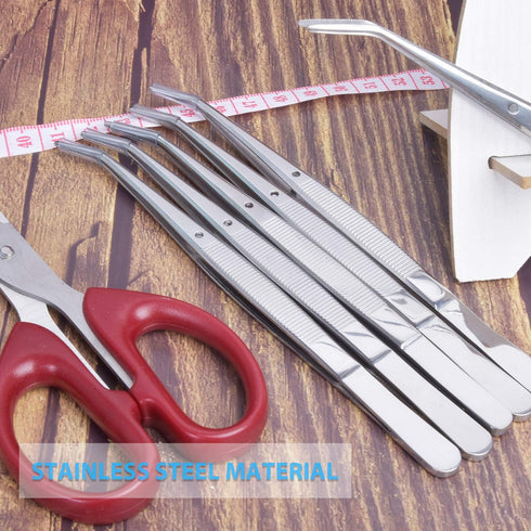6 Pieces CiviLight Sewing Machine Oil Tweezers College Tweezer Curved Tweezers Precision Stainless Steel 6 Inch Long Serger Tweezers for Craft wit...