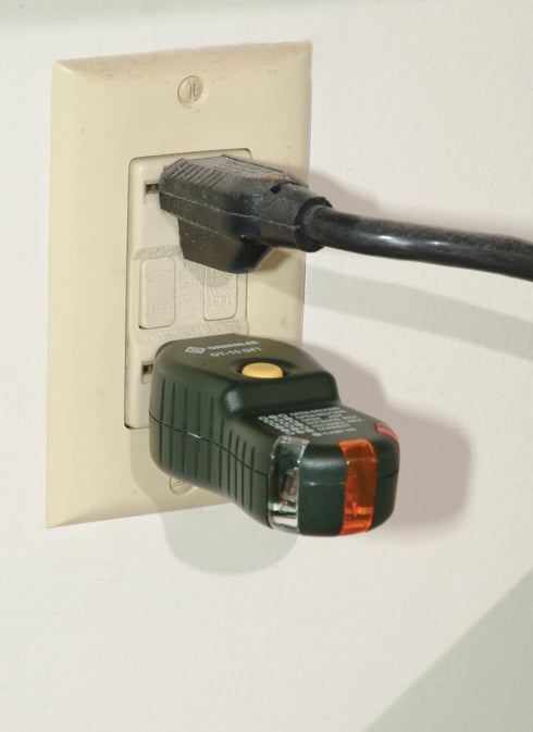 Greenlee GT-10GFI Tester, Circuit GFI, Circuit Tester Polarity Cube for Troubleshooting 20 VAC Grounded Outlets and Testing GFCI Receptacles, Blac...