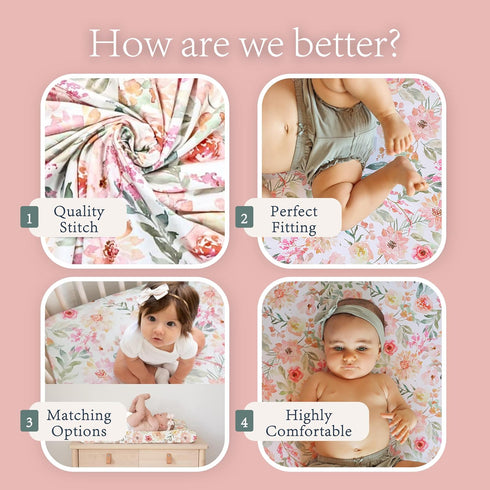 Premium Girls Crib Sheets | Ultra-Soft Bedding for Crib Mattress and Toddler Beds | Girls Comfort and Elegance by Max&So...