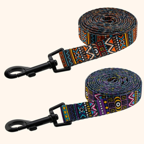 CollarDirect Aztec Dog Leash Nylon Tribal Pattern Cat Pet Leashes for Small Medium Large Dogs Puppy Lead 5 FT Long for Walking (Aztec Sunset, L, N...
