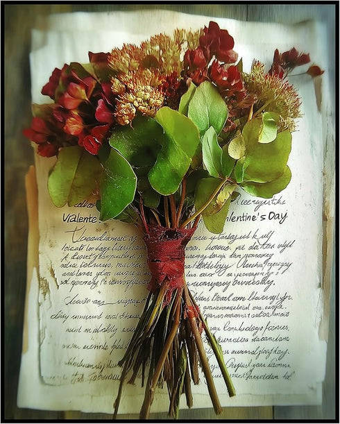 Posterizer 1 pcs-cute flowers and a book-Valentine's day inspired poster-Romantic Art-Holiday Poster Collection-Gift for Couples boyfriend girlfri...