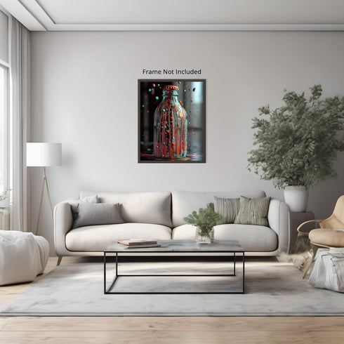 Posterizer 1 pcs-soda bottle and color splashes-vibrant food and drinks poster -4-Kitchen & Bar Art Gift for Men Women Entrepreneur Teens- unfram...