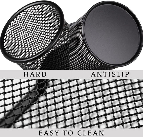 Pen Holder Pencil Holder Mesh Metal Pen Cup Holder Pencil Cup Holder for Desk Office Home Pen Organizer Black, 6 Pack...