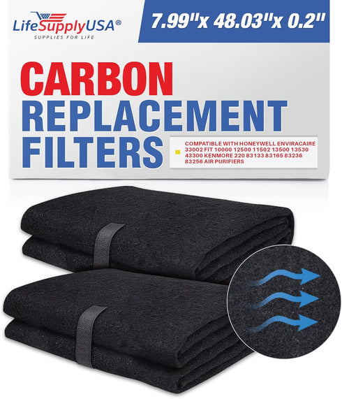 Carbon Charcoal Pre Filter Replacements Compatible with Honeywell Enviracaire 33002 fit 10000 12500 11502 13500 13530 43300 Kenmore 220 83133 8316...