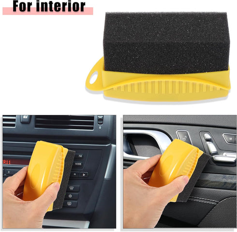 X AUTOHAUX 2X Tire Tyre Wheel Rim Trim Contour Detailing Dressing Shine Applicator Pad Sponge Foam Brush for Car Truck Tires Waxing Polishing Clea...