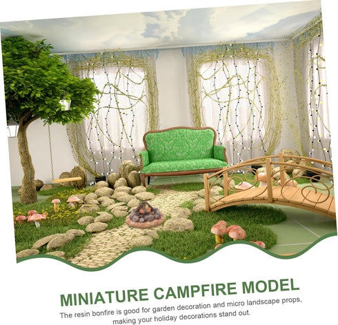 Miniature Bonfire Resin Fake Fire Micro Campfire Model Miniature Decoration Miniature Fire Miniature Things Trinkets Accessories Decorations Manua...