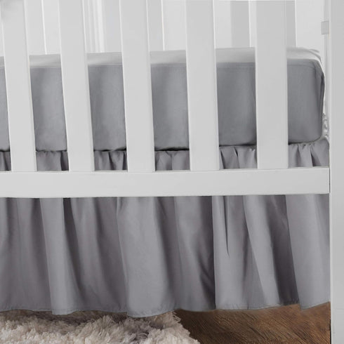 American Baby Company Ultra Soft Microfiber Ruffled Porta/Mini-Crib Skirt, Grey, for Boys and Girls...