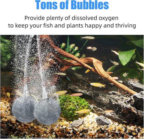 AQUANEAT Pond Air Stone 2 Inch, Air Stone for Aquarium, Long Lasting Aerator Oxygen Diffuser Airstone, Air Pump Accessories for Aquarium, Fish Tan...