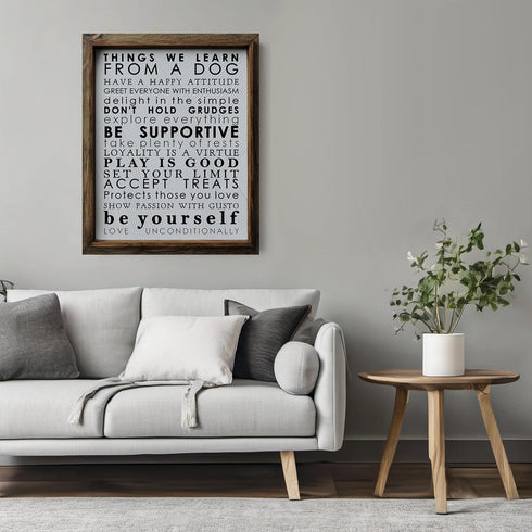 Posterizer 1 pcs-Things we learn from a dog-Art for Animal Lovers-Motivational & Inspirational Art-Decor for Home & Office- UNFRAMED Wall Art...