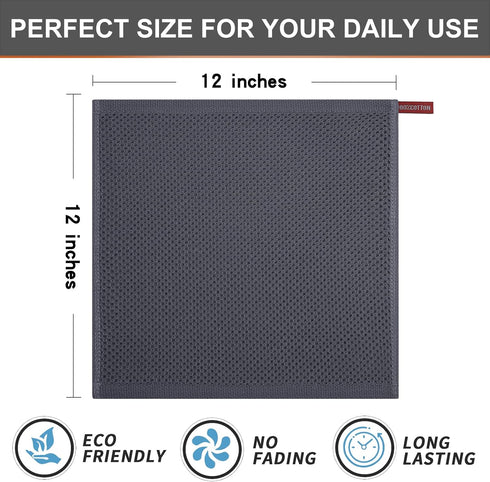 Kitinjoy 100% Cotton Kitchen Dish Cloths, 6 Pack Waffle Weave Ultra Soft Absorbent Dish Towels for Drying Dishes Quick Drying Kitchen Towels Dish ...