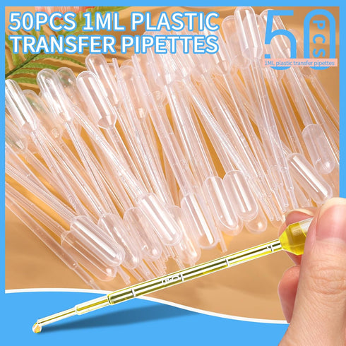 Teenitor 1Ml Transfer Pipettes Teenitor Eye Droppers 50Pcs Plastic Pipettes, Transfer Pipettes Eye Droppers for Liquids Essential Oils...