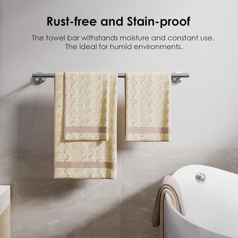 FORIOUS Towel Bar 7.3 Inch Center to Center, Brushed Nickel Bathroom Towel Rack 304 Stainless Steel, Wall Mounted Towel Holder for Bathroom, inclu...
