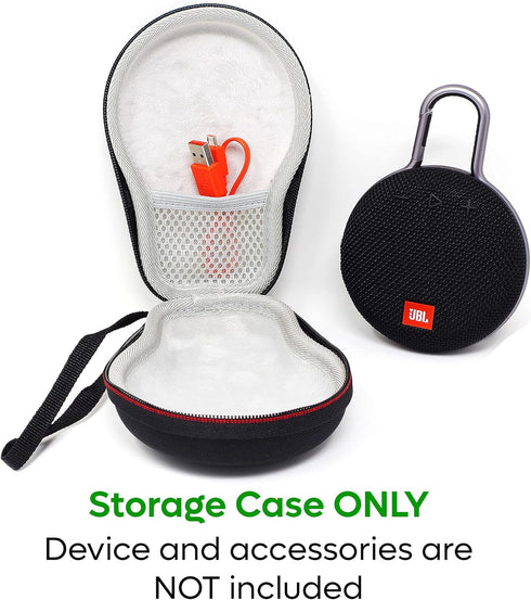 Travel Hard Carrying Case for JBL Clip 3, JBL Clip 2 Wireless Waterproof Bluetooth Speaker, Storage Case for USB Cable and Charger - Black...