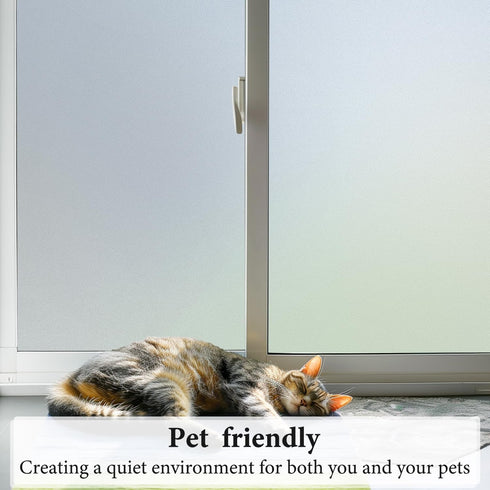DUOFIRE Privacy Window Film Natural Frosted Glass Film Static Cling Glass Film No Glue Anti-UV Window Sticker Non Adhesive for Privacy Office Meet...