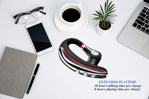 Bluetooth Headset 5.0,CANDEO High-Fidelity Audio Wireless Bluetooth Earpiece Hands Free Business Earphones with Noise Reduction mic,Compatible iPh...