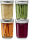 Paksh Novelty Glass Regular Mouth Mason Jars, 8-Ounce with Silver Metal Airtight Lids for Meal Prep, Food Storage, Canning, Drinking, Overnight Oa...