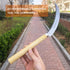 SHANFEEK Grass Sickle with Sawtooth Japanese Weeding Hoe Weeding Tools for Garden High Toughness Stainless Steel with Hard Solid Wood Handle(Yello...