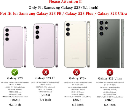 for Samsung Galaxy S23 Case: Dual Layer Protective Heavy Duty Cell Phone Cover Shockproof Rugged with Screen Protector - Military Protection Bumpe...