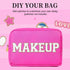 Large Makeup Bag Travel Bag Pouch, Pink Toiletry Bag Makeup Organizer Nylon Bag Cosmetic Preppy Bag Zipper Pouches Brides Bag...