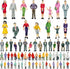 70PCS People Figurines Mini Trains Architectural 1:25 1:50 1:75 1:87 Scale People Painted Figures Plastic People Small Dollhouse People Standing a...