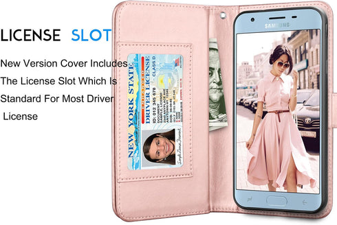 Tekcoo for Galaxy J7 2018/ J7 Aero Wallet Case, ID Card Holder Purse with PU Leather Folio Flip Cover Kickstand...